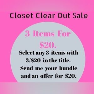 3/$20 sale!!